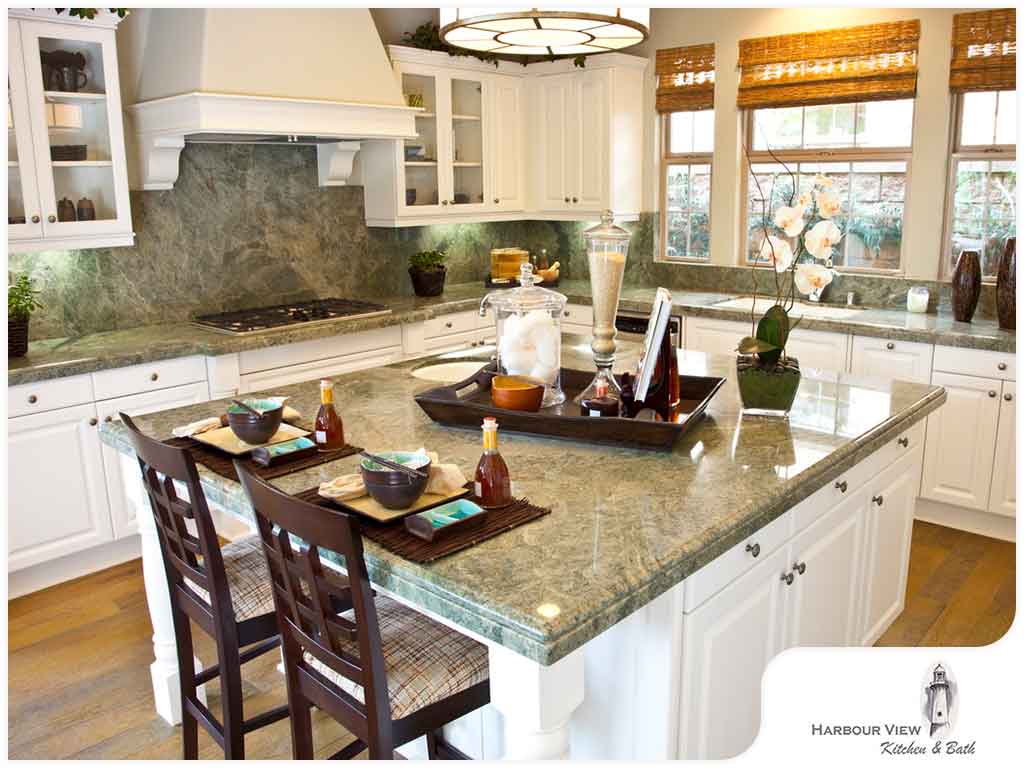 Best Countertops For Your Kitchen, Green Granite Countertops With White Cabinets